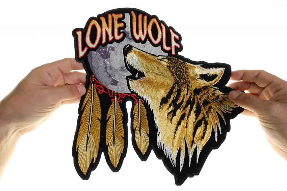 Lone Wolf Howling At The Moon Large Back Patch Wolf Patches