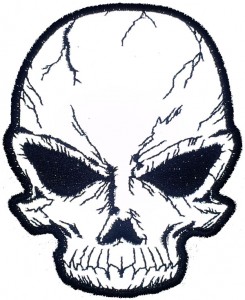 Reflective Small Cracked Skull Patch