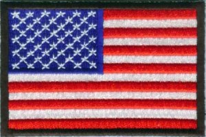 US Flag Black Border Patch