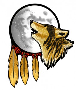 Howling Wolf Moon Helmet Sticker