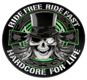 Ride Free Ride Fast Hardcore Skull Patch