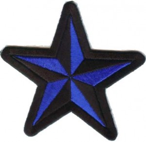 blue black star patch