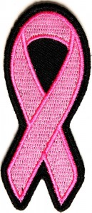 pink ribbon black border Patch