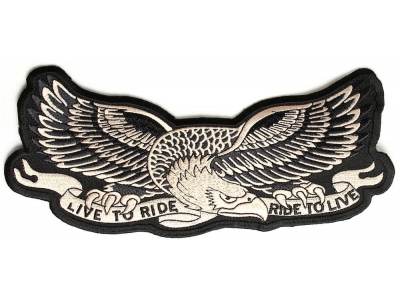 Live To Ride Eagle Patch Large