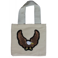 Small Canvas Bag With Brown Eagle Patch