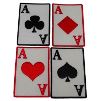 Ace Of Spades Hearts Diamonds And Clubs Patch Set