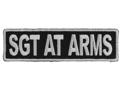 Sgt At Arms Patch 3.5 Inch White