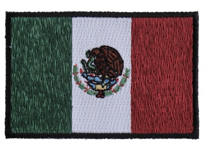 Proud Mexican Flag Embroidered Biker Leather Vest Patch