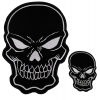 Black White Skull Patches Small And Large Patch Set