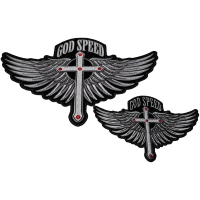 God Speed Christian Patches 2 Piece Small And Large Set