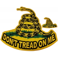 Yellow Snake Don't Tread On Me 2 Piece Small And Large Patch Set