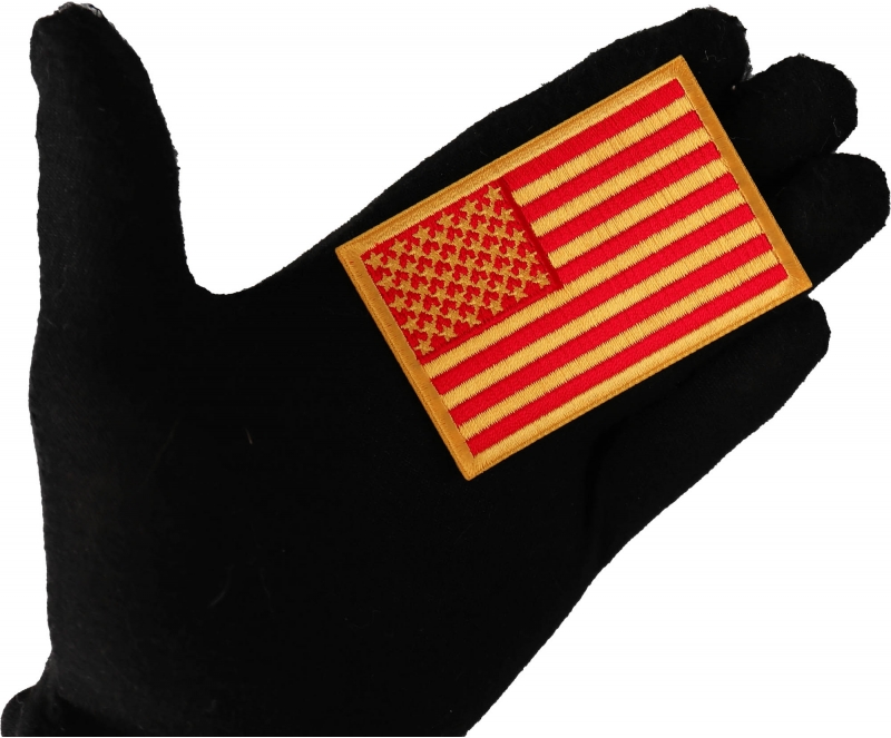 You asked for it and we got it! New Red and Yellow Embroidered American Flag Patch