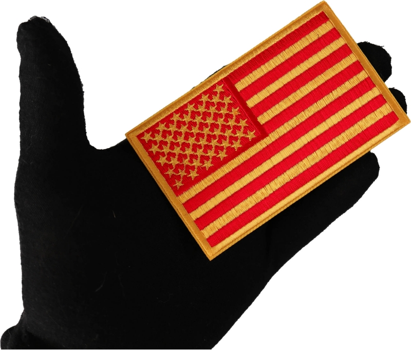 You asked for it and we got it! New Red and Yellow Embroidered American Flag Patch