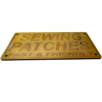 Sewing Patches Fast and Friendly Sign