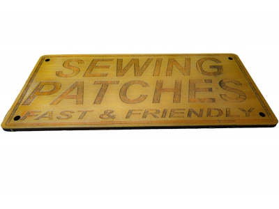 Sewing Patches Fast and Friendly Sign