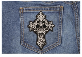 Christian Cross Patches with Skull Designs