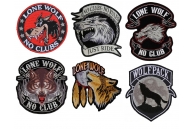 Lone Wolf Biker Patches