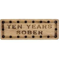 Ten Years SOBER Oak Wood Patch