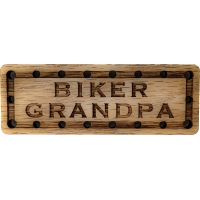 Biker Grandpa Oak Wood Patch