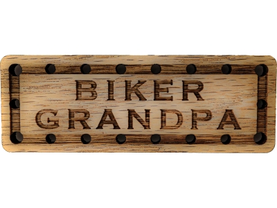 Biker Grandpa Oak Wood Patch