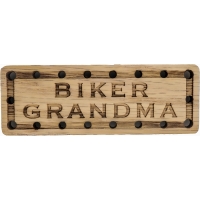 Biker Grandma Oak Wood Patch