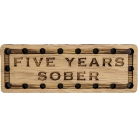 Five Years Sober Oak Wood Patch