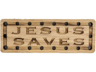 Jesus Saves Oak Wood Patch