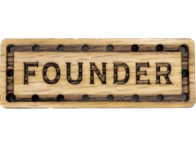 Founder Solid Oak Laser Engraved Wooden Patch