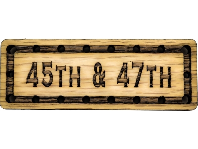 45th and 47th Solid Oak Laser Engraved Wooden Patch