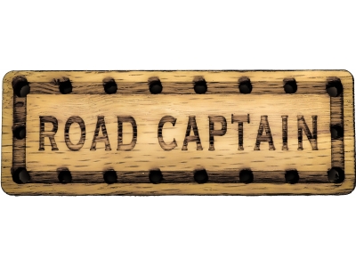 Road Captain Solid Oak Laser Engraved Wooden Patch