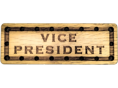 Vice President Solid Oak Laser Engraved Wooden Patch