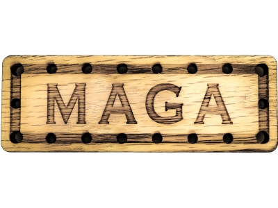 MAGA Solid Oak Laser Engraved Wooden Patch