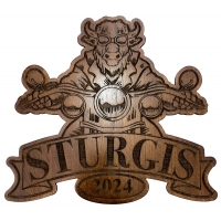 Sturgis 2024 Buffalo Biker 12 inch Stained Rally Souvenir