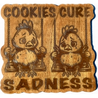 Cookies Cure Sadness Chicks on Swings Wood Wall Decor