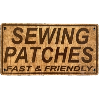 Sewing Patches Wood Sign