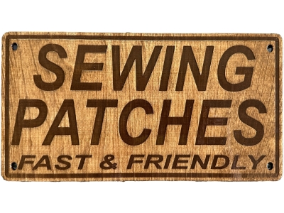 Sewing Patches Wood Sign