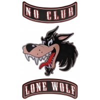 Lone Wolf No Club Fun 3 Piece Patch Set For Bikers