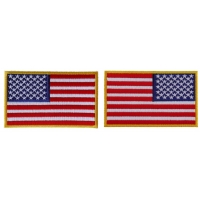 Left And Right American Flag Patches Embroidered 4 Inch | Embroidered Patches