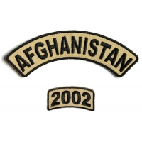 Afghanistan 2002 Rocker Patch 2 Pieces | US Afghan War Military Veteran Patches