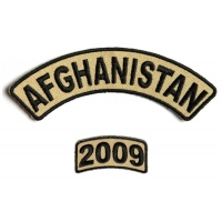 Afghanistan 2009 Rocker Patch 2 Pieces | US Afghan War Military Veteran Patches