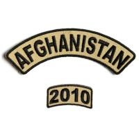 Afghanistan 2010 Rocker Patch 2 Pieces | US Afghan War Military Veteran Patches