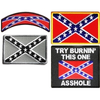 Southern Heritage Set Of 4 Rebel Flag Patches | Embroidered Patches