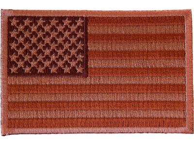 US Flag Patch - 3.5 x 2.125, White, Standard Shoulder Size