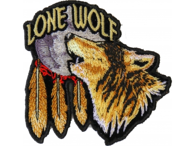 Lone Wolf Howling At The Moon Small Patch | Embroidered Biker Patches