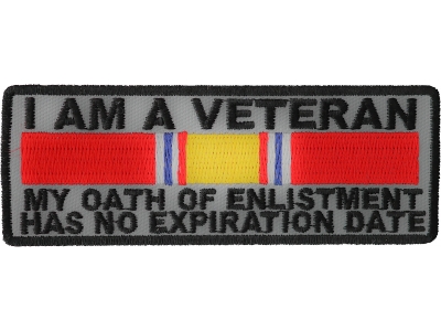 I Am A Veteran My Oath Of Enlistment Patch In Desert Sand | Embroidered Patches