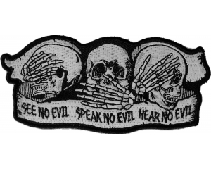 See No Evil Speak No Evil Hear No Evil Skull Patch