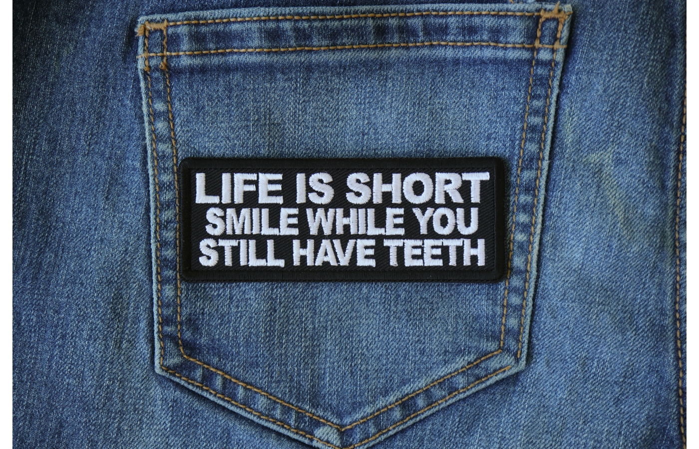 Life is Short Smile While You Still Have Teeth Patch by Ivamis Patches