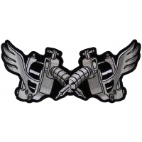 Tattoo Guns Wings Patch Large