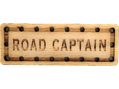 Road Captain Solid Oak Laser Engraved Wooden Patch