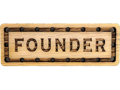 Founder Solid Oak Laser Engraved Wooden Patch